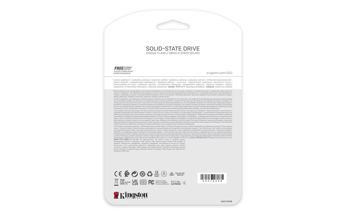 Disco Ssd Kingston Nv2 M.2 1tb Pcie G4x4 2280 Rw: 3500/2100mb/S, 320tbw Nvme