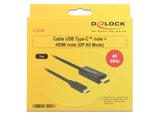 Delock Cable Usb Tipo-C Macho > Hdmi-A Macho Dp-Alt Mode 4k 60 Hz 2 M Schwa