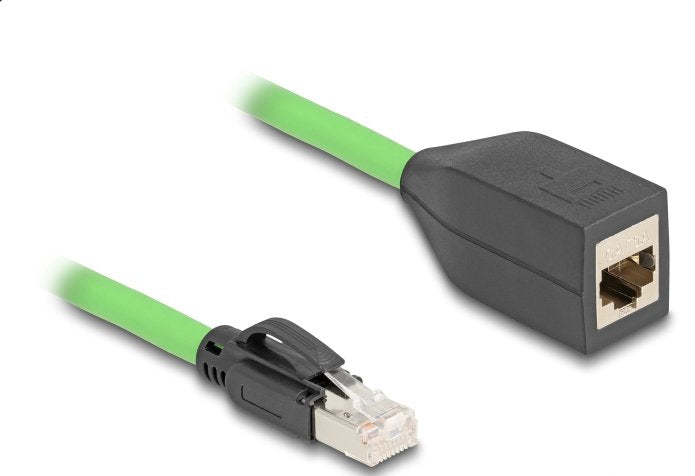 Delock 80881 Cable De Extensión De Red Rj45 Cat.6a Macho A Hembra Sf/Utp Adecuado Para Cadenas De Arrastre Pur (Tpu) 2 M Verde