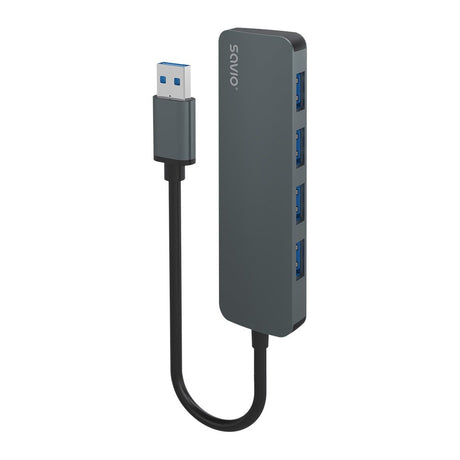 EAN 5901986047728 - Savio Hub 4 x USB-A 3.1 Gen 1 AK-53 USB 3.2 Gen 1 (3.1 Gen 1) Type-A 1000 Mbit/s Negro imagen 1