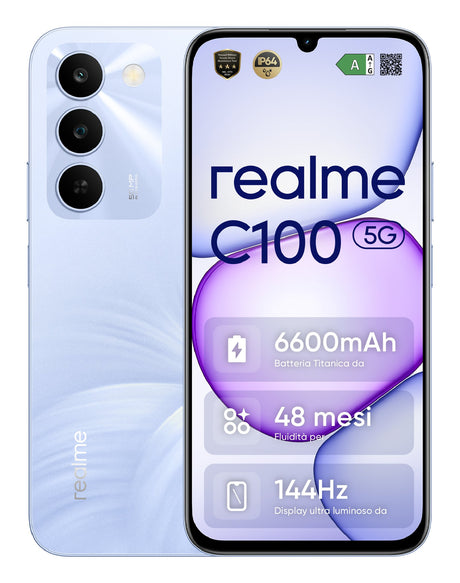 EAN 6941764486256 - realme C100 5G 17,3 cm (6.8") SIM doble Android 16.0 USB Tipo C 4 GB 256 GB 6600 mAh Púrpura imagen 2