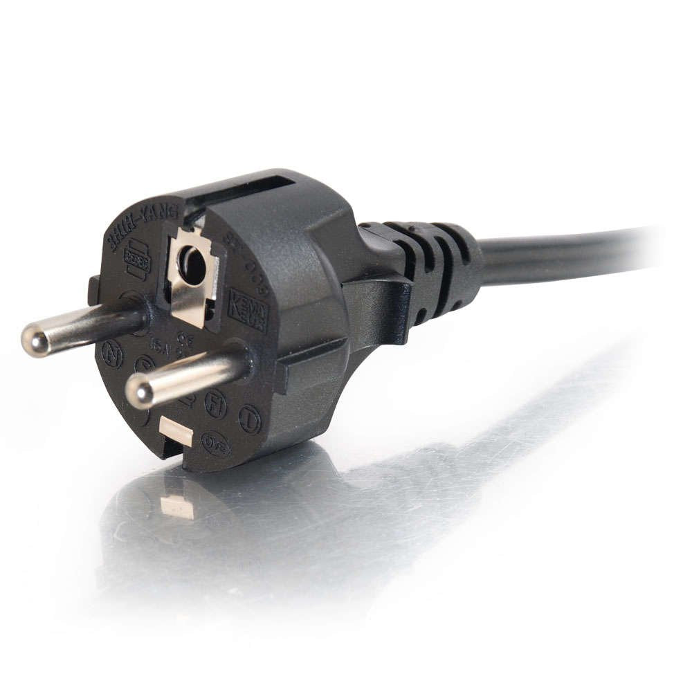 C2g Universal Power Cord Cable De Alimentación Power Cee 7/7 (M) A Power Iec 60320 C13 1 M Moldeado Negro Europa