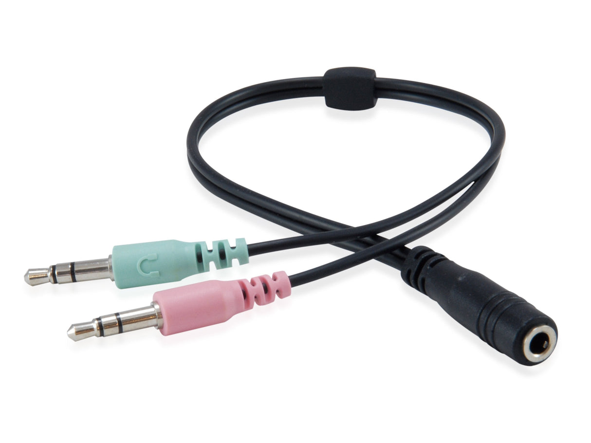 Auricular Equip Life Microfono Jack 3.5mm ( Incluye Adaptador 1 A 2 Jacks ) Negro