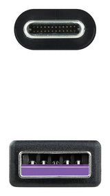 EAN 8433281007727 - Nanocable USB 2.0, 2m cable USB USB C 2 x USB A Negro imagen 3