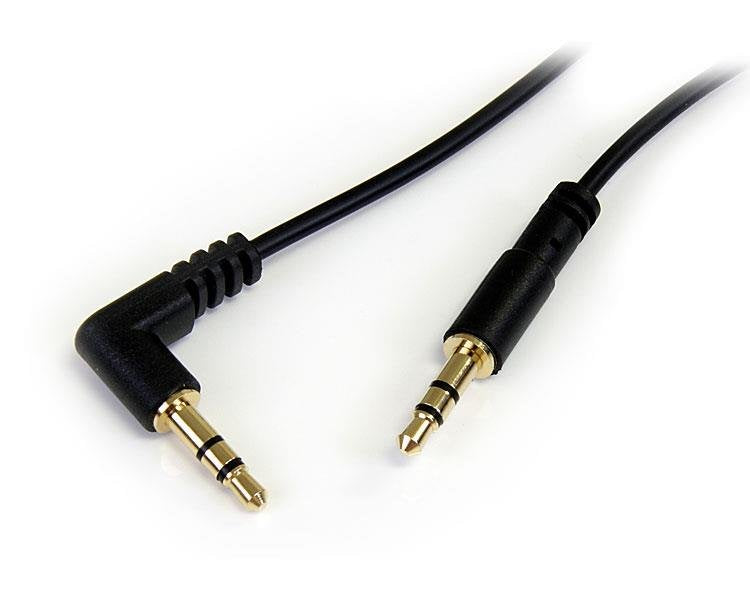 Startech Cable De Audio Estereo Minijack M/M 3,5mm Acodado 30cm