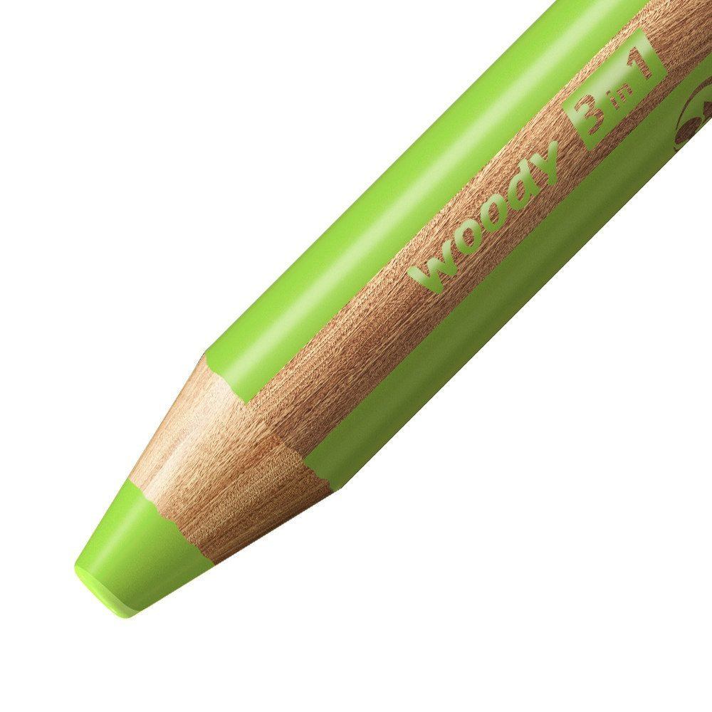 Stabilo Lápices De Colores Woody 3 En 1 Estuche De 5 Verde Hoja