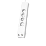 Hama  Regleta Inteligente Wifi Con 4 Enchufes Y 4 Usb (Enchufe Múltiple Sin Hub/Gateway, Con Usb, 4 Enchufes, Con Protección Contra Sobrecarga, Control Por Aplicación Y Voz, 10 A), Color Blanco