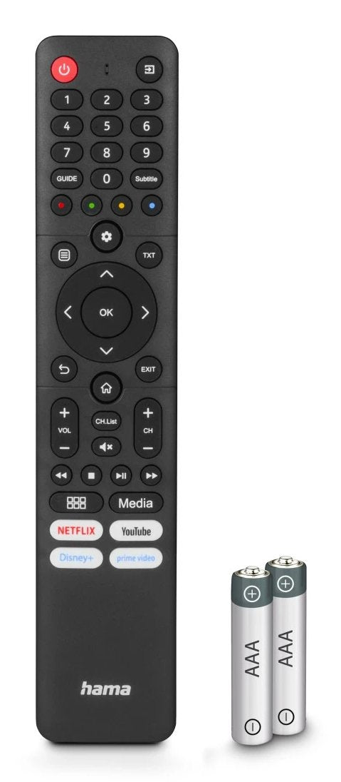 Hama Mando A Distancia Para Tv Hisense - Alcance 10m - 45 Botones - Acceso Directo A Plataformas De Streaming -