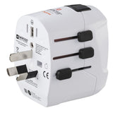 Hama World Travel Pro Adaptador De Viaje Universal - Potencia Hasta 1680w - Voltaje 110-240v - Blanco