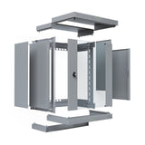 Armario De Pared X-Rack De 19" Con Puerta De Vidrio De 400-600 Mm, 15u, Color Gris.