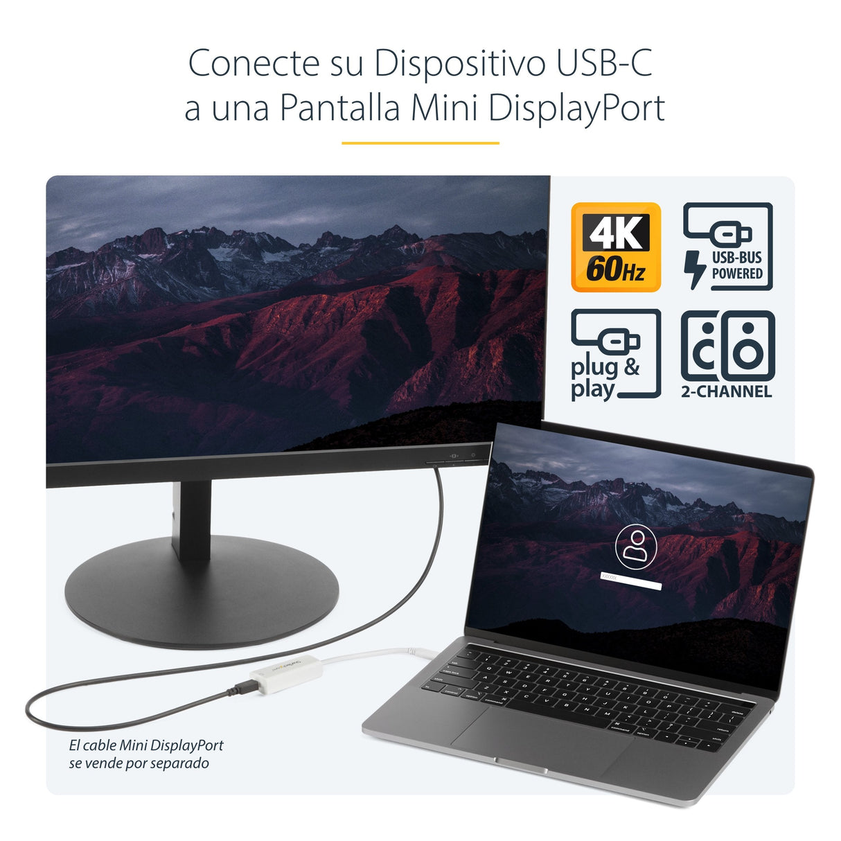 Startech Adaptador Usb-C A Mini Displayport Blanco