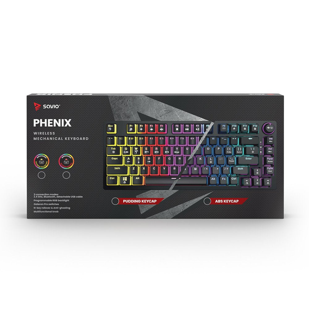 EAN 5901986048572 - Savio Phenix SAVGK- YELLOW PUDDING teclado Juego USB + RF Wireless + Bluetooth QWERTY Inglés de EE. UU. N imagen 7