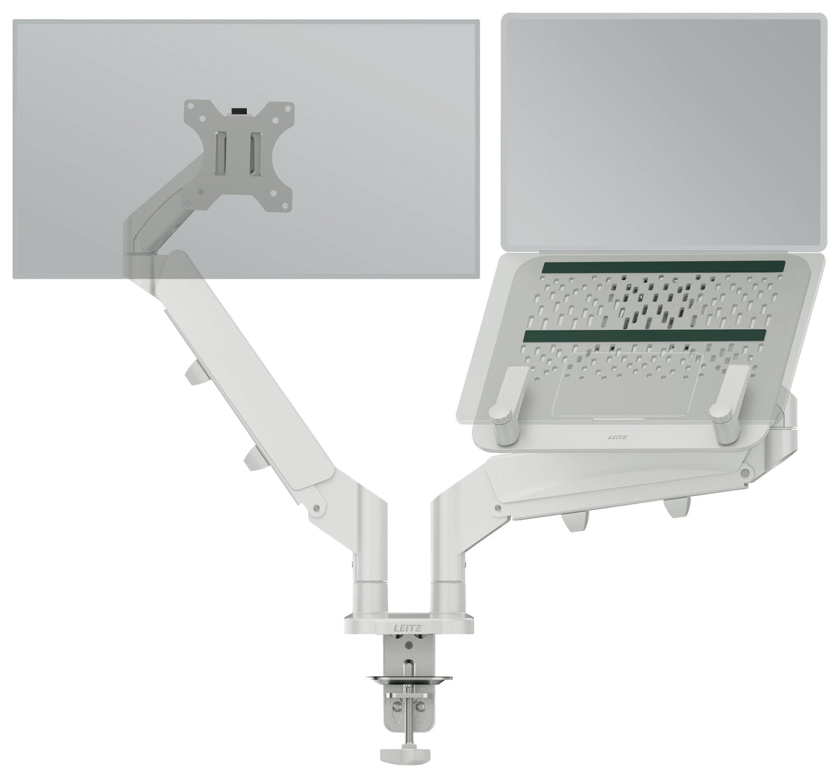 Leitz Dual Monitor- Y Laptop Arm Gris, 1120x110x600