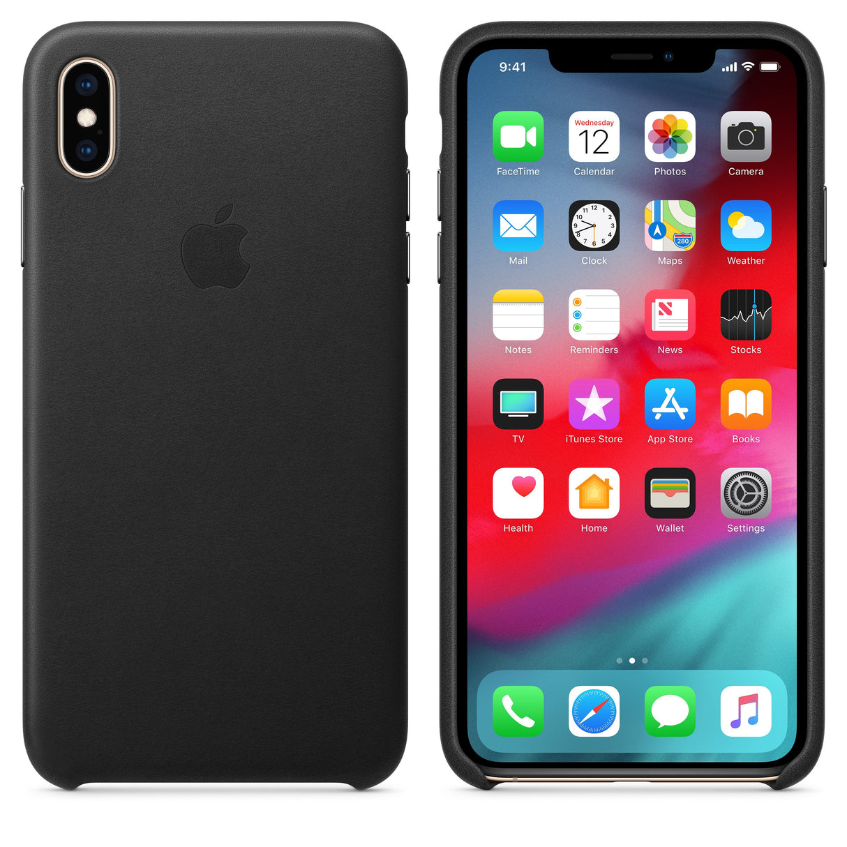 Apple Iphone Xs Max Leather Case - Black