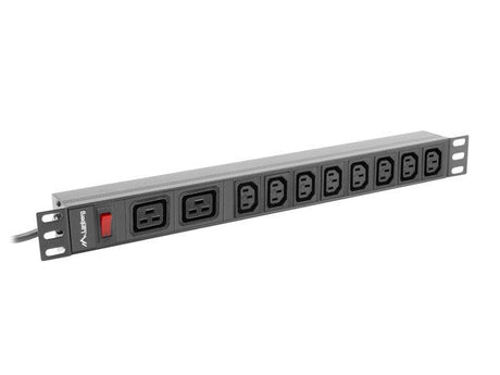 EAN 5901969424515 - Lanberg PDU-02I1908I-0200-C20-BK unidad de distribución de energía (PDU) 10 salidas AC 1U Negro imagen 2