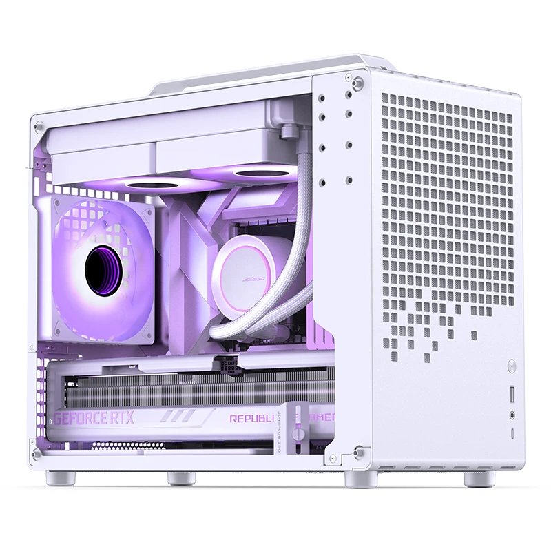 Jonsplus Z20 Mesh Pc-Gehäuse, Mini Tower, Micro-Atx, Mit Tragegriff - Weiss