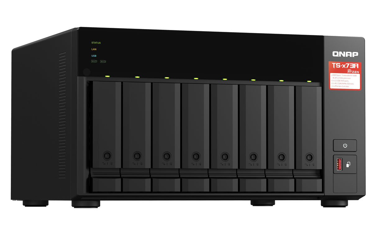 EAN 0885022020911 - QNAP TS-873A NAS Torre Ryzen Embedded V1500B 8 GB DDR4 0 TB QNAP Turbo System Antracita imagen 4