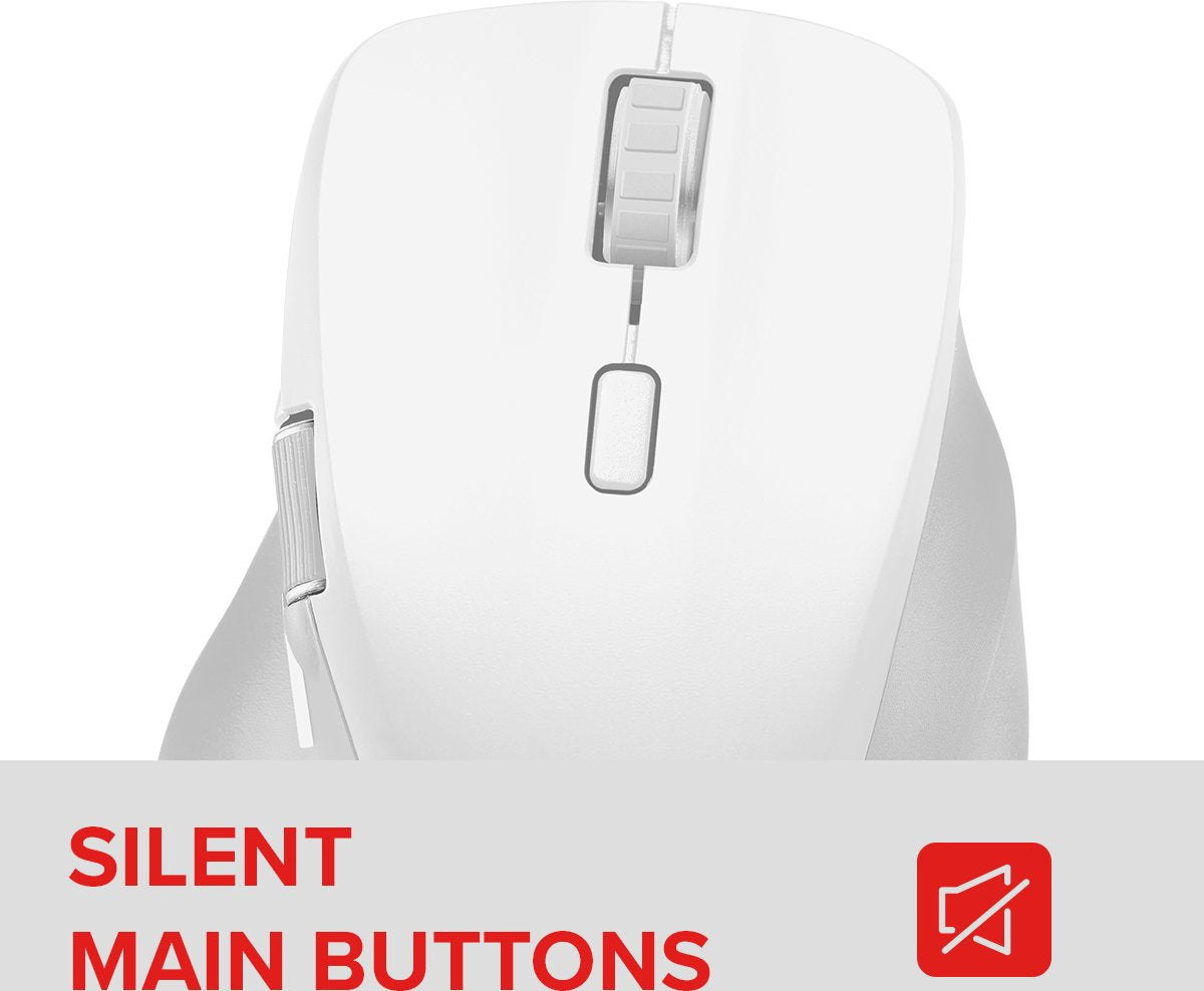 Ratón Recargable Inalámbrico Speedlink Libera Bt Silencioso Blanco