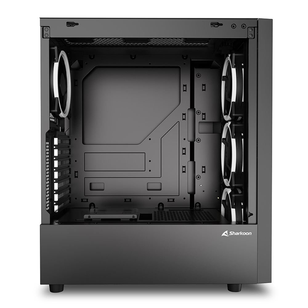 Caja Pc Sharkoon Rgb Wave 2xusb3.0 Rgb Sin Fuente Negro