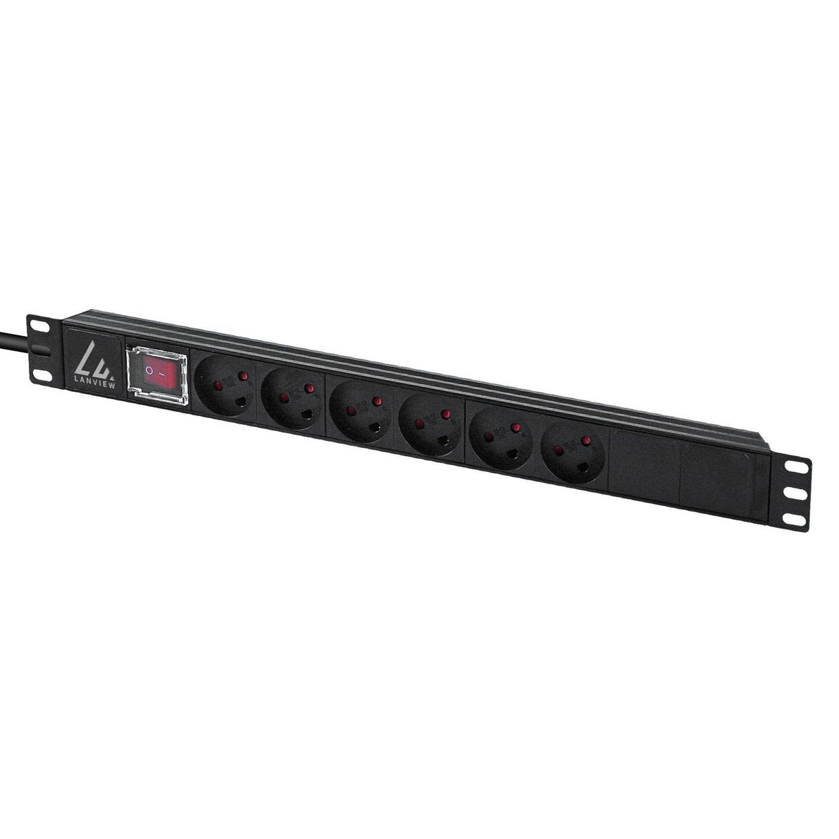 19'' Rack Mount Power Strip, - On/Off Switch , 1u, 13a With - 6 X Danish Type K Socket And 3m Cable With Type K Plug - Warranty: 60m