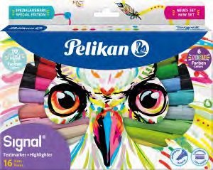 Pelikan Textmarker Signal Farbig Sortiert 16 M.