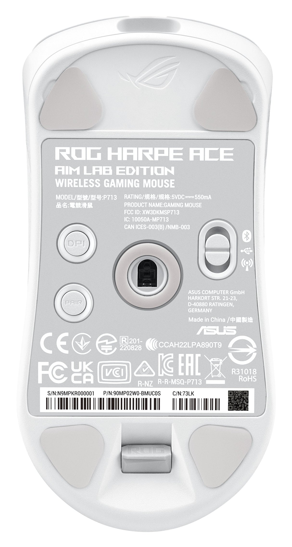EAN 4711387136560 - ASUS ROG Harpe Ace Aim Lab Edition ratón Juego Ambidextro RF Wireless + Bluetooth + USB Type-C Opto-mecán imagen 2
