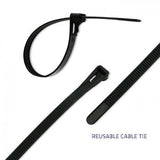 Opaski Zaciskowe Wielorazowe/Trytytki 7.2350mm Nylon Uv Czarne