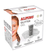 Alpino Gel Transparente Con Purpurina Glitter Caja 6u Plata