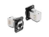 Delock D Tipo Módulo Rj45 Conector Hembra A Hembra 90° Angulado Cat.6a Negro Plateado