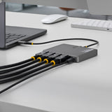 Startech Usb-C Zu 4-Monitor Workstation Adapter 4k 60hz Displayport 140w Pd Passthrough Usb Fur Tastatur Und Raton Taa