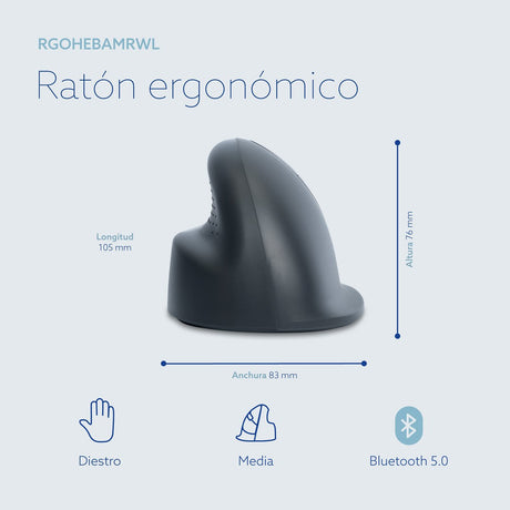 EAN 8719274491842 - R-Go Tools RGOHEBAMRWL ratón Oficina mano derecha Óptico 1600 DPI imagen 13