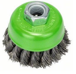 Cepillo De Copa Bosch Professional Heavy Para Inox, Ø 75 Mm, Alambre De Acero Inoxidable Trenzado De 0,5 Mm, M14, Para Amoladoras Angulares 2608622060