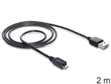 Delock Cable Easy-Usb 2.0 Tipo-A -> Usb 2.0 Micro-B M/M 2m Negro