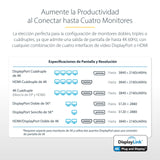 Startech Mini Docking Station Usb-C - Replicador De Puertos Para 4 Monitores Displayport Y Hdmi 4k 60hz - Con Pd De 100w