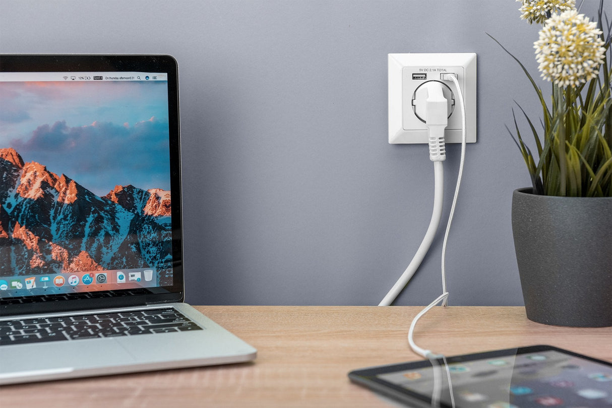 Digitus Da-70613 Toma De Corriente 2x Usb Blanco