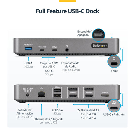 EAN 0065030900089 - StarTech.com 116E-USBC-DOCK base para portátil y replicador de puertos Alámbrico USB 3.2 Gen 2 (3.1 Gen 2 imagen 9