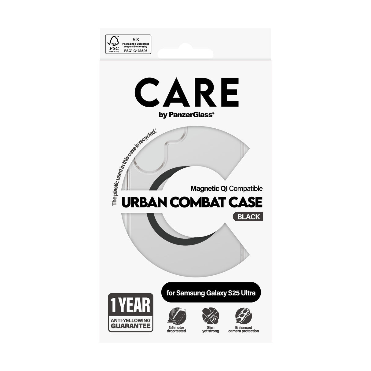 EAN 5715685016936 - PanzerGlass CARE™ by ® Urban Combat Case Transparent w. Black Qi Compatible Samsung Galaxy S25 Ultra fund imagen 3