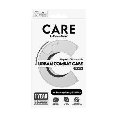 EAN 5715685016936 - PanzerGlass CARE™ by ® Urban Combat Case Transparent w. Black Qi Compatible Samsung Galaxy S25 Ultra fund imagen 3