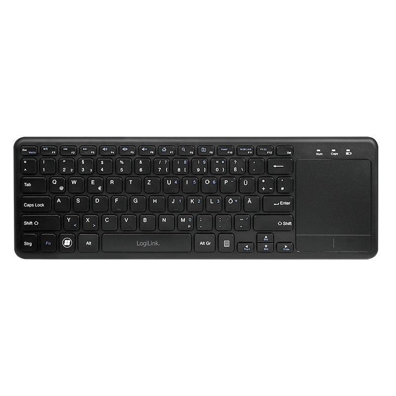 Teclado Aleman Logilink Id0188 Rf Inalámbrico Touchpad Qwertz Negro