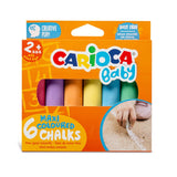 Carioca Tizas Maxi Multicolor Baby Pack De 6 Tizas - Sin Polvo - Certificado A Partir De 24 Meses - Colores Brillantes