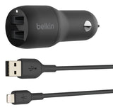 Belkin Cargador De Coche Ultra Rapido 24 Vatios 2.4 Amperios + Cable Lightning