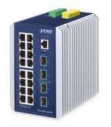 EAN 4711605287425 - PLANET IP30 Industrial L3 16-Port Gestionado Gigabit Ethernet (10/100/1000) Aluminio, Azul imagen 1