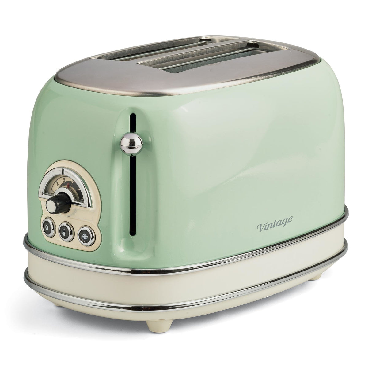 Tostadora Ariete Vintage 155 Verde Claro, 810 Vatios, Para 2 Rebanadas De Pan Tostado 0155gr