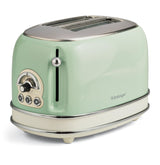 Tostadora Ariete Vintage 155 Verde Claro, 810 Vatios, Para 2 Rebanadas De Pan Tostado 0155gr