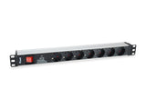 Regleta Alimentacion Rack 19 1u 7 Tomas Con Interruptor Y Protector Sobretension