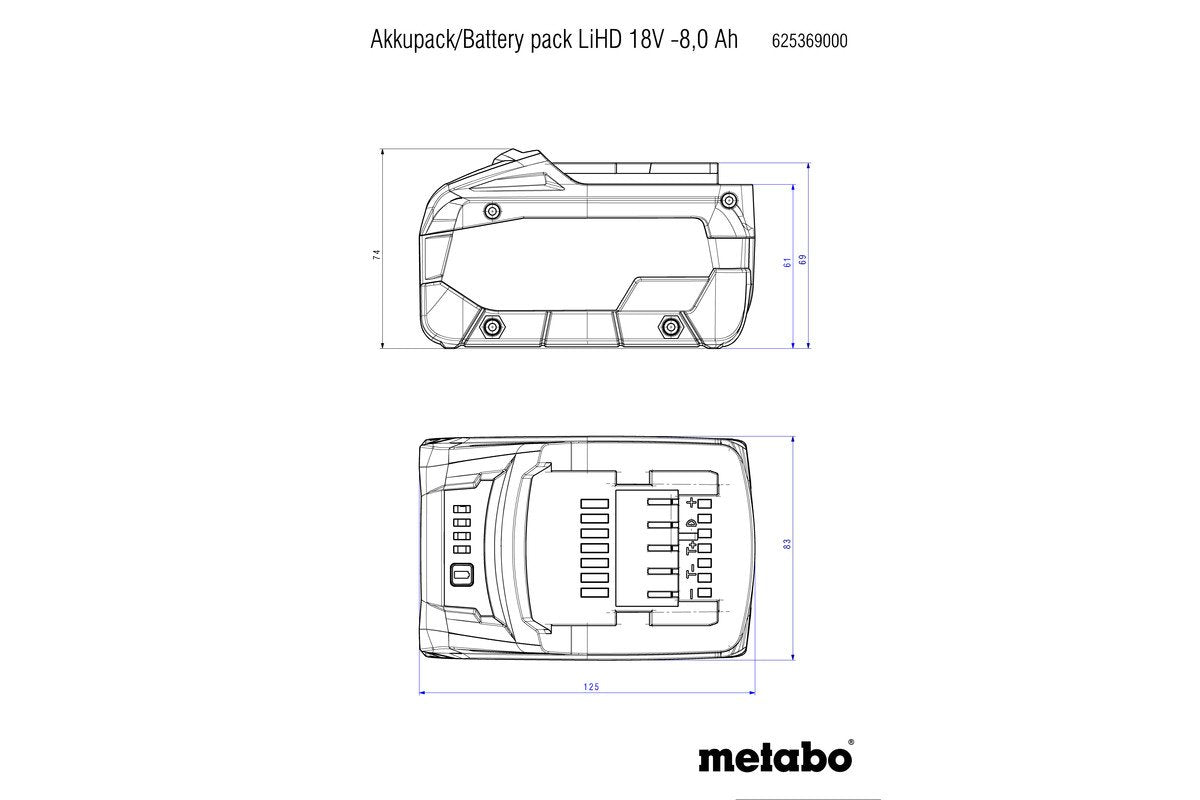 Metabo 18v 10,0ah Lihd Akku-Pack