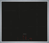 Siemens Eh645hfb1e Iq300, Placa De Cocina Independiente Negra/Acero Inoxidable, 60 Cm, Home Connect Eh645hfb1e