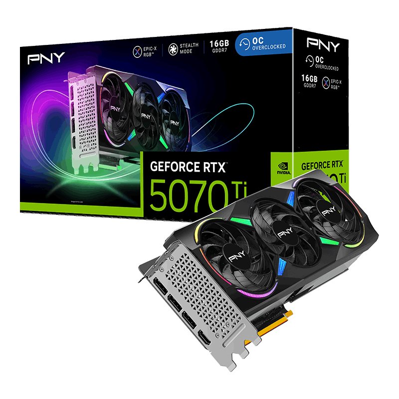 Tarjeta  Grafica Pny Geforce Rtx 5070 Ti Argb Epic-X Rgb Nvidia 16 Gb Gddr7