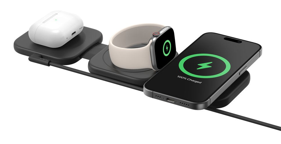 Belkin Boost Charge Pro Qi2 3in1 Magn.Reiselade.+Tipps Wiz024hqbk