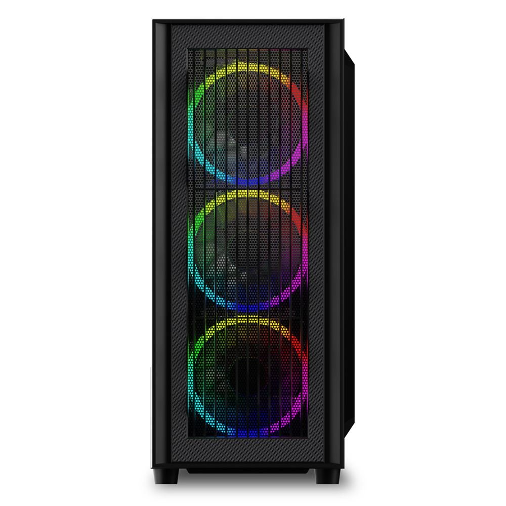 Caja Pc Sharkoon Rgb Wave 2xusb3.0 Rgb Sin Fuente Negro